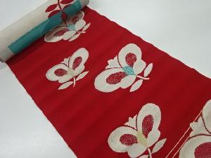 アンティーク　遠州椿模様織出し八寸帯地反物